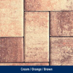 cream-orange-brown paver