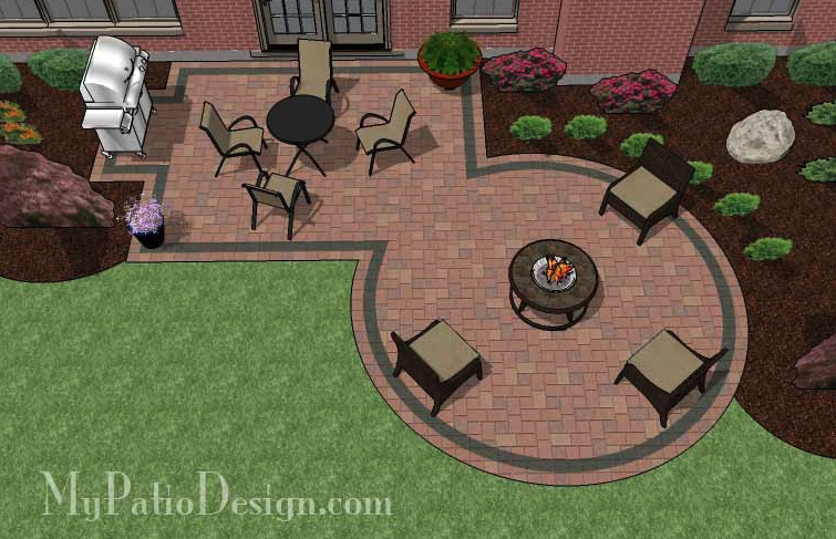 Dining Space with Fire Pit (6 Unique Patio Designs for Straight Houses)